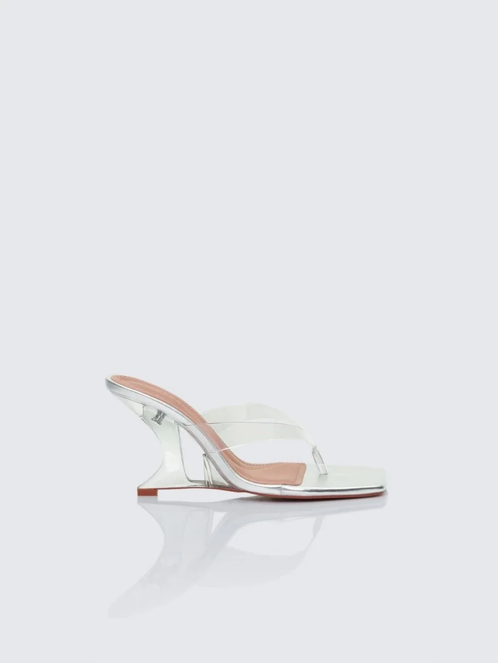 FINESSE Abigail Silver Perspex Thong Sandals/Size 7/NWB/MSRP 68